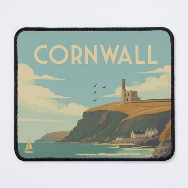 Item preview, Cornwall Original Custom Vintage Poster Wall Art Design Gift Pillow Home Soft Furnishing designed and sold by Cool Robot Bro..