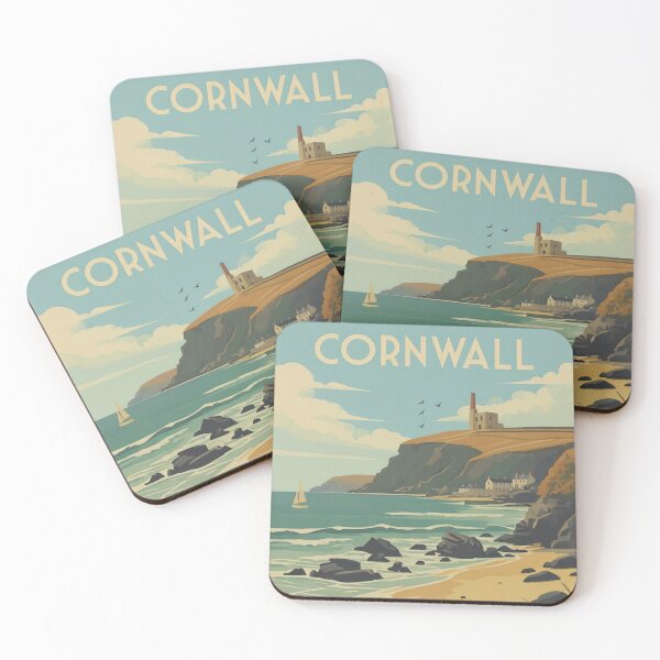 Item preview, Cornwall Original Custom Vintage Poster Wall Art Design Gift Pillow Home Soft Furnishing designed and sold by Cool Robot Bro..