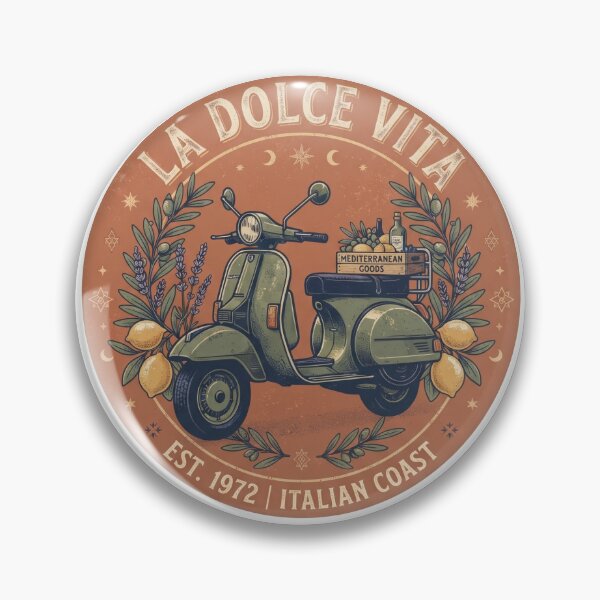 Item preview, La Dolce Vita - Vintage Italian Scooter Mediterranean Coast Art Print & Apparel designed and sold by Italy-Shop.