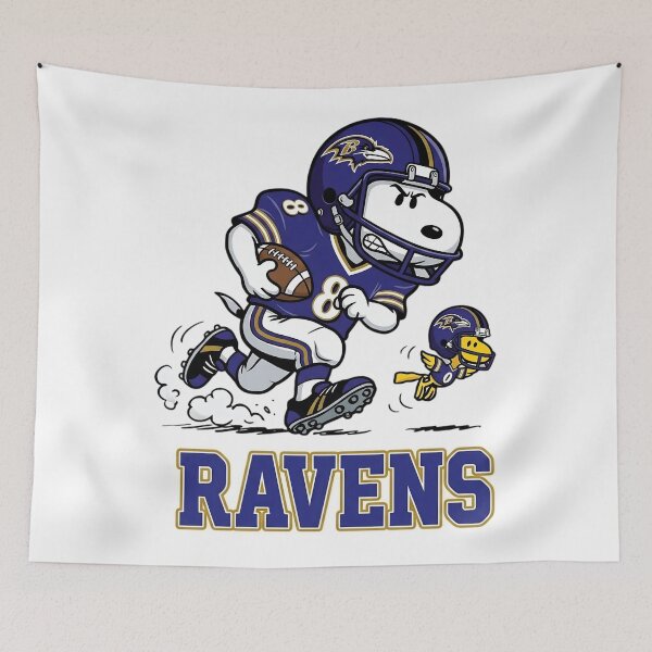Item preview, Snoopy And Woodstock Baltimore Football Action Fan designed and sold by DamianRoy88.