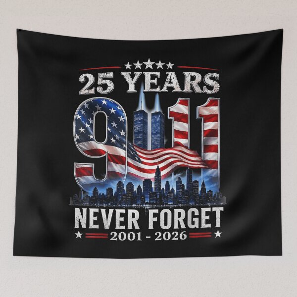 Item preview, 25 Years 9 11 Never Forget 2001 2026 Twin Towers American Flag Memorial Patriotic Fan Apparel designed and sold by slmfams.