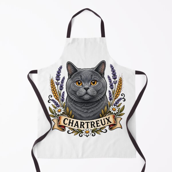 Item preview, Chartreux Cat Lavender Wheat Tattoo Art designed and sold by Old's Cool Cat Studio.