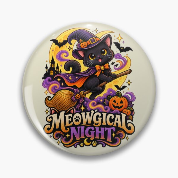 Item preview, Magical Night Cute Black Cat Witch Halloween designed and sold by RealCuties.
