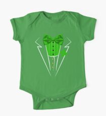 Saint Patricks Day Irish Funny Tuxedo Costume Pub One Piece - Short Sleeve