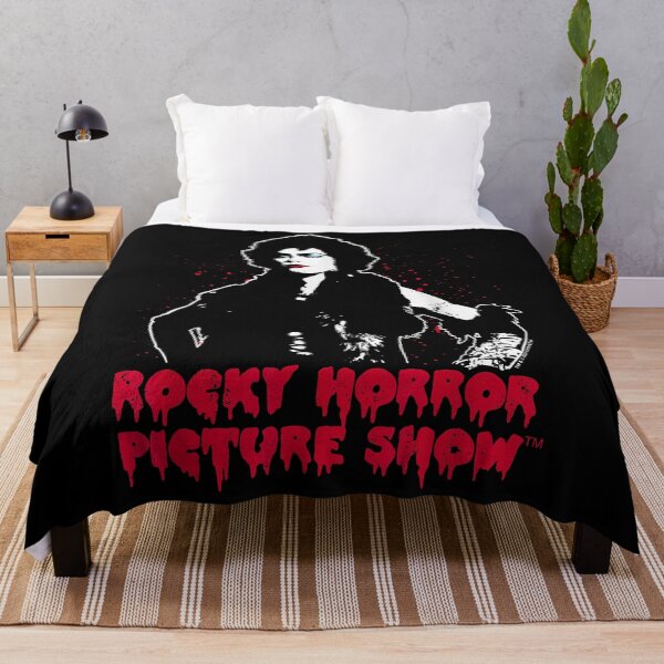 Item preview, Rocky Horror Picture Show Frank N Furter White Silhouette Red Blood Splatter Cult Classic Fan Apparel designed and sold by slmfams.