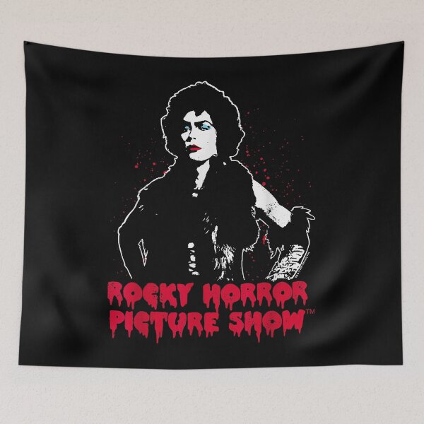 Item preview, Rocky Horror Picture Show Frank N Furter White Silhouette Red Blood Splatter Cult Classic Fan Apparel designed and sold by slmfams.