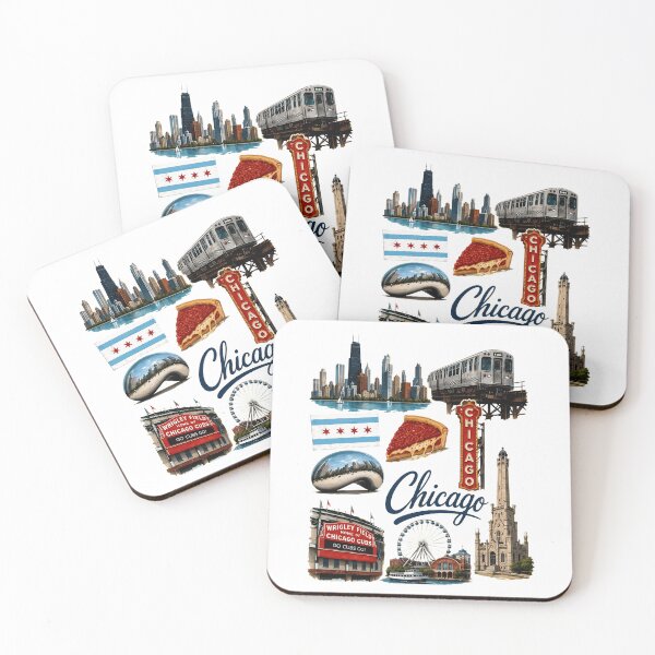 Item preview, Chicago City Collage Retro Design designed and sold by SarahSanc43018.