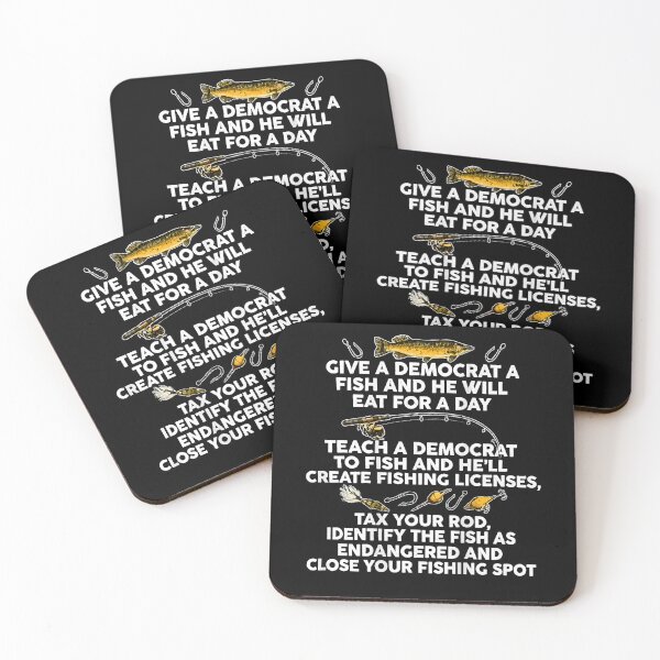 Item preview, Give A Democrat A Fish Political Fishing Humor Conservative Quote Outdoor Fan Apparel designed and sold by slmfams.