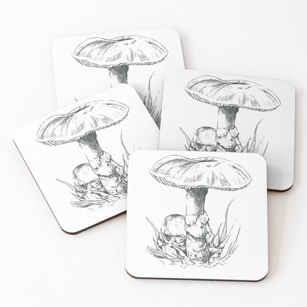 Item preview, Green Death Cap Mushroom – Realistic Pencil Art designed and sold by SaskiaFranken.