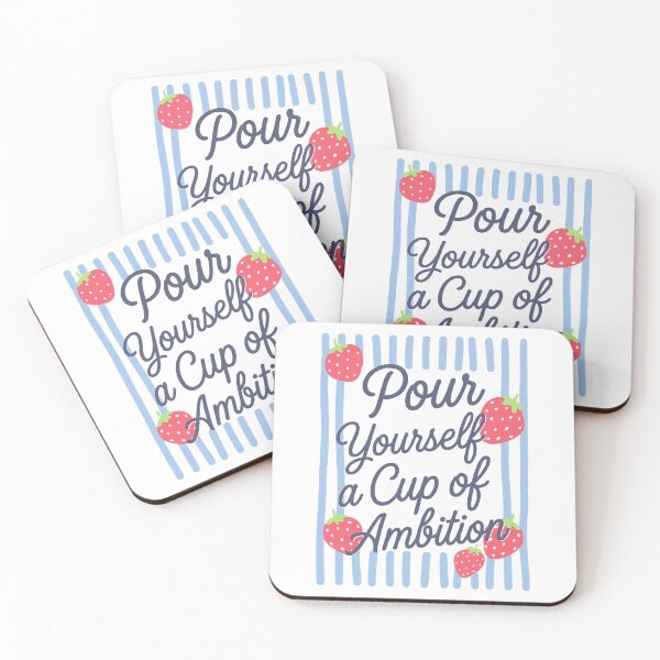 Item preview, Striped Strawberry Pour Yourself a Cup of Ambition designed and sold by ImeldaSparks.