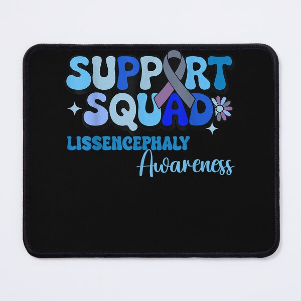 Item preview, Support Squad Lissencephaly Awareness Blue Ribbon Heart Flower Charity Fan Apparel designed and sold by slmfams.
