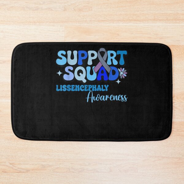 Item preview, Support Squad Lissencephaly Awareness Blue Ribbon Heart Flower Charity Fan Apparel designed and sold by slmfams.