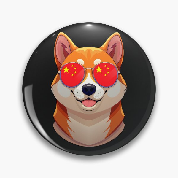 Item preview,  Vintage Patriotic Shiba Inu Chinese Flag designed and sold by DreamBrushy.