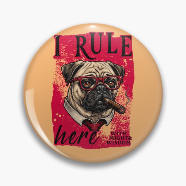 Item preview, Pug Cigar Mafia Boss - I Rule Here designed and sold by PixelsPaws.