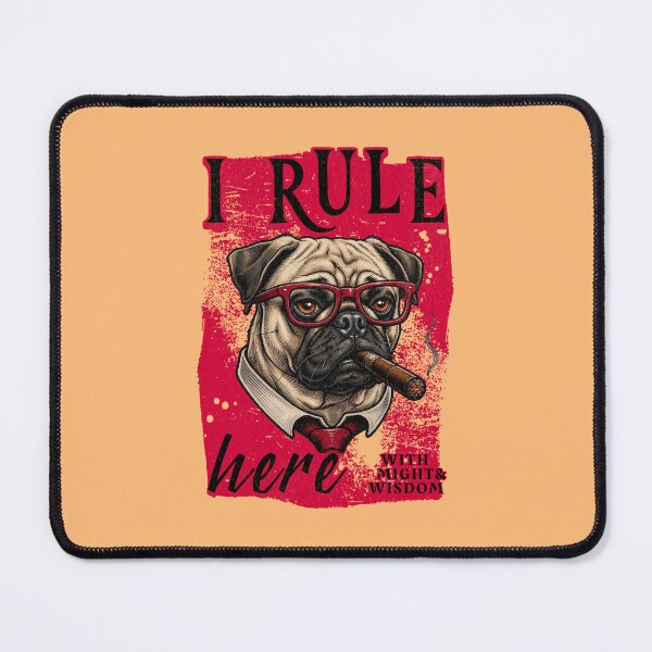 Item preview, Pug Cigar Mafia Boss - I Rule Here designed and sold by PixelsPaws.