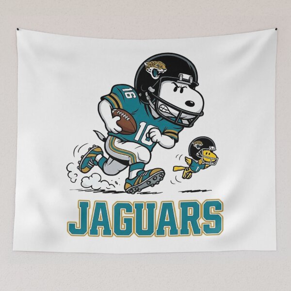 Item preview, Snoopy And Woodstock Jacksonville Football Action Fan designed and sold by DamianRoy88.