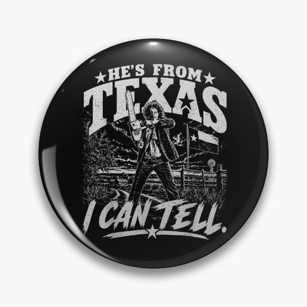 Item preview, Hes From Texas I Can Tell Leatherface Chainsaw White Vintage Horror Movie Fan Apparel designed and sold by slmfams.