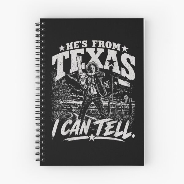 Item preview, Hes From Texas I Can Tell Leatherface Chainsaw White Vintage Horror Movie Fan Apparel designed and sold by slmfams.