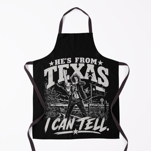 Item preview, Hes From Texas I Can Tell Leatherface Chainsaw White Vintage Horror Movie Fan Apparel designed and sold by slmfams.