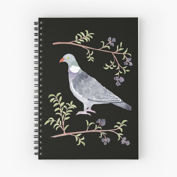 Item preview, Wood Pigeon & Elderberries black background designed and sold by SGrownsSketches.