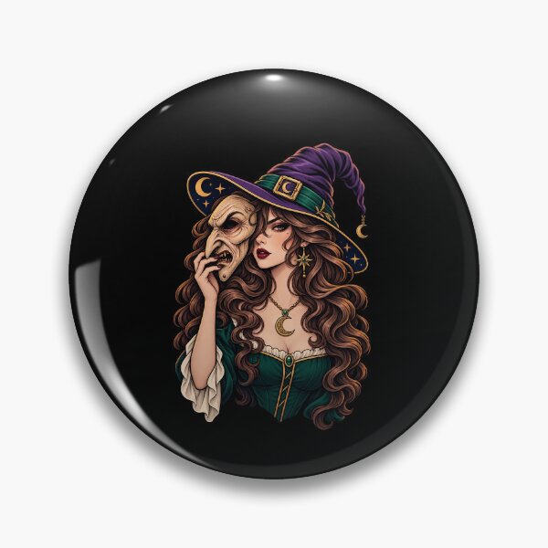 Item preview, Witch Holding a Hag Mask Fantasy Illustration designed and sold by elderberry.