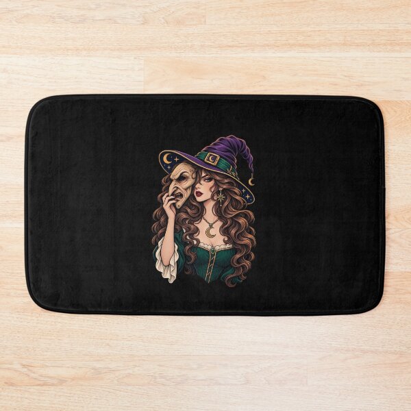 Item preview, Witch Holding a Hag Mask Fantasy Illustration designed and sold by elderberry.