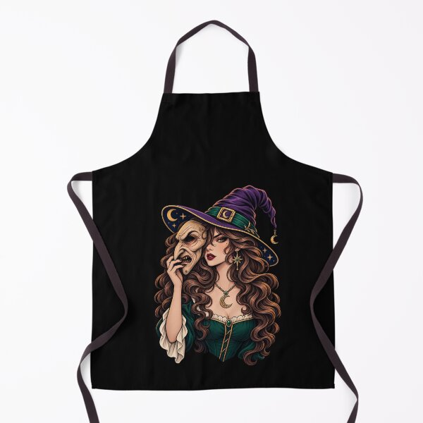 Item preview, Witch Holding a Hag Mask Fantasy Illustration designed and sold by elderberry.