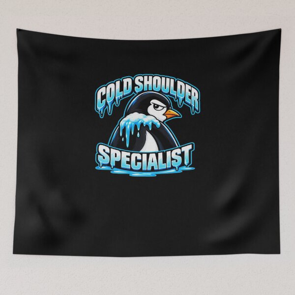 Item preview, Cold Shoulder Specialist Icy Penguin Pun designed and sold by elderberry.