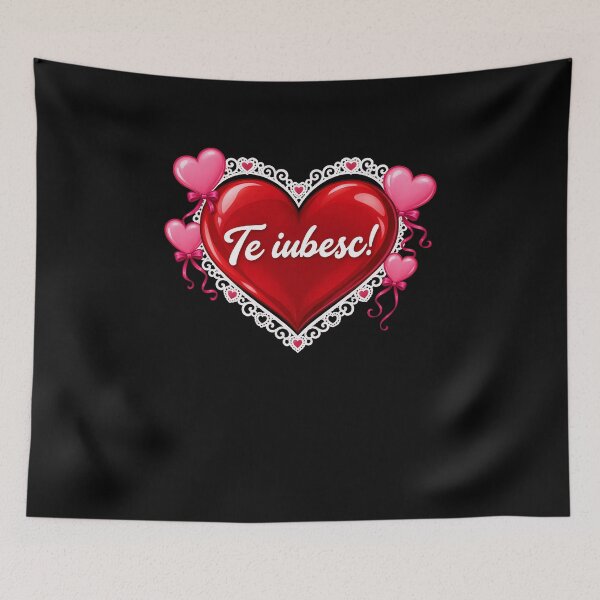 Item preview, Funny Te iubesc! Romanian Heart Love Message Art designed and sold by elderberry.