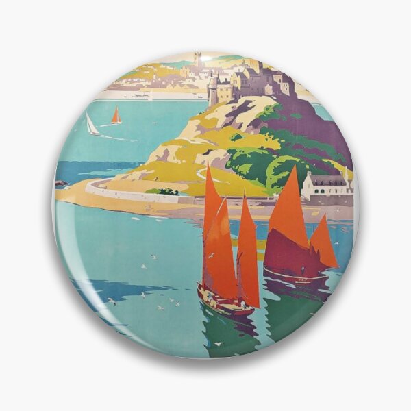 Item preview, Penzance Cornwall Original Custom Vintage Poster Wall Art Design Gift Pillow Home Soft Furnishing designed and sold by Cool Robot Bro..
