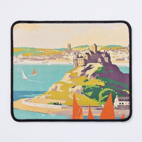 Item preview, Penzance Cornwall Original Custom Vintage Poster Wall Art Design Gift Pillow Home Soft Furnishing designed and sold by Cool Robot Bro..