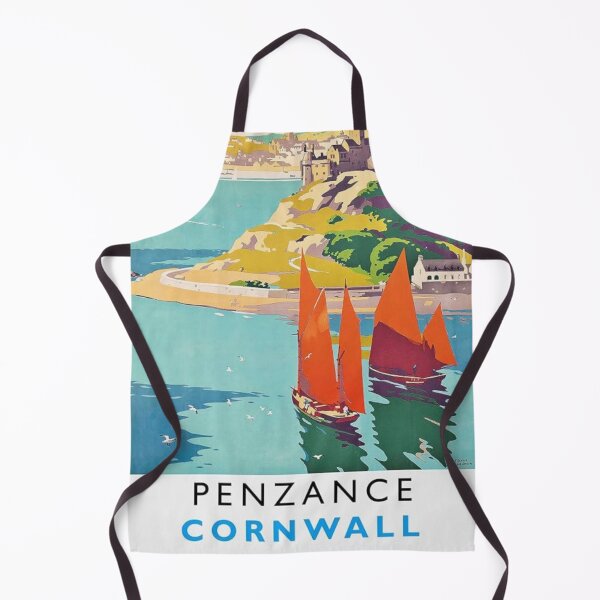 Item preview, Penzance Cornwall Original Custom Vintage Poster Wall Art Design Gift Pillow Home Soft Furnishing designed and sold by Cool Robot Bro..