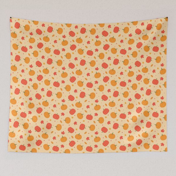 Item preview, Autumn  pumpkins, stars and colorful leaves. designed and sold by burbura.