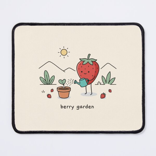 Item preview, Cute Strawberry Watering Plant Berry Garden Illustration designed and sold by Eathusiast.