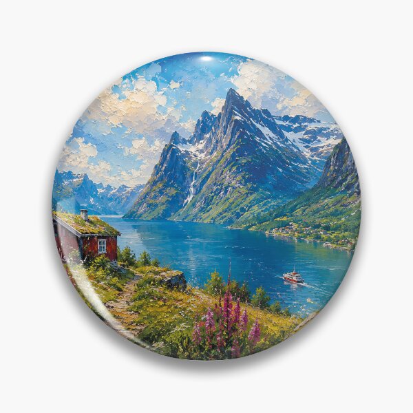 Item preview, Beautiful Fjords of Norway painting: Where Mountains Meet the Sea designed and sold by GalleryKauffeld.