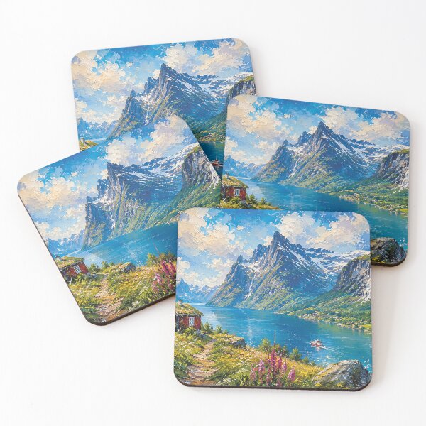 Item preview, Beautiful Fjords of Norway painting: Where Mountains Meet the Sea designed and sold by GalleryKauffeld.