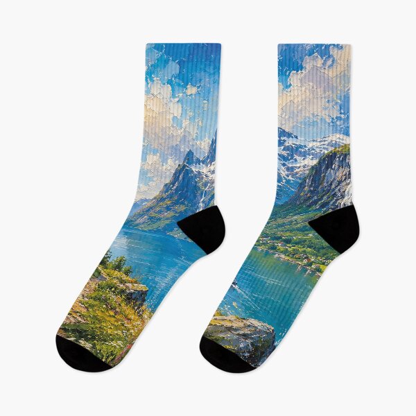 Item preview, Beautiful Fjords of Norway painting: Where Mountains Meet the Sea designed and sold by GalleryKauffeld.