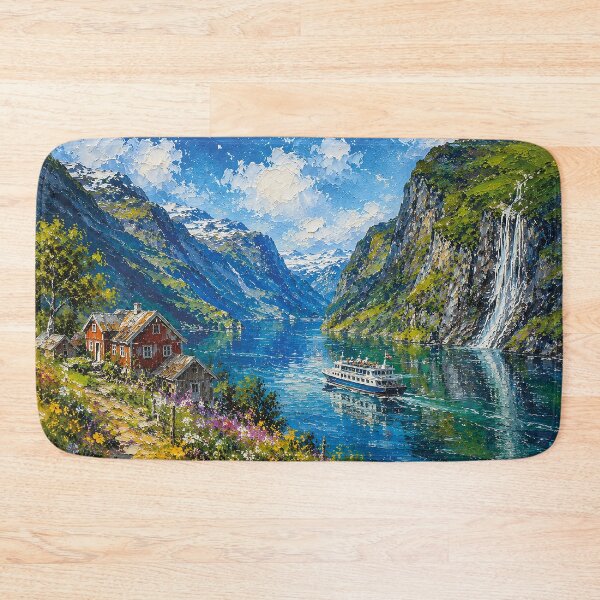 Item preview, Nærøyfjord in Norway painting - A Beautiful place in Scandinavia. designed and sold by GalleryKauffeld.
