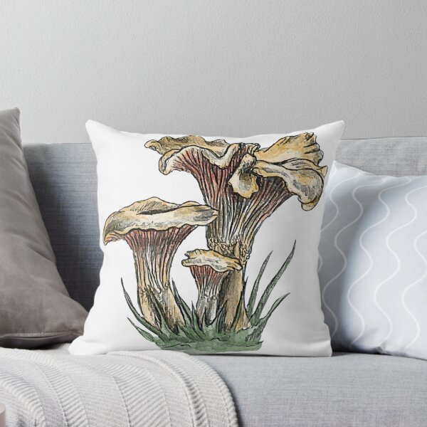 Item preview, Realistic Chanterelle Mushroom – Pencil and Watercolor Botanical Nature Art designed and sold by SaskiaFranken.