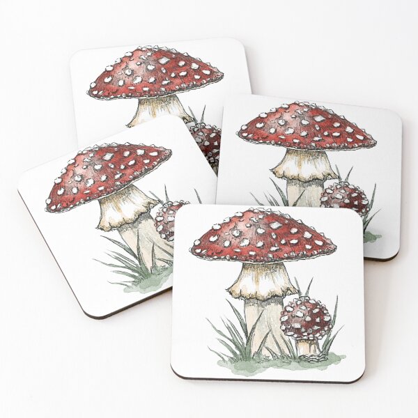Item preview, Realistic Fly Agaric Mushroom – Amanita Muscaria Pencil and Watercolor Art designed and sold by SaskiaFranken.