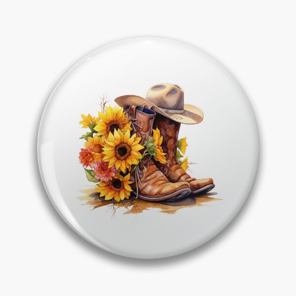 Item preview, Sunflower Cowboy Boots Western Floral Art designed and sold by Krasnovaovaova.