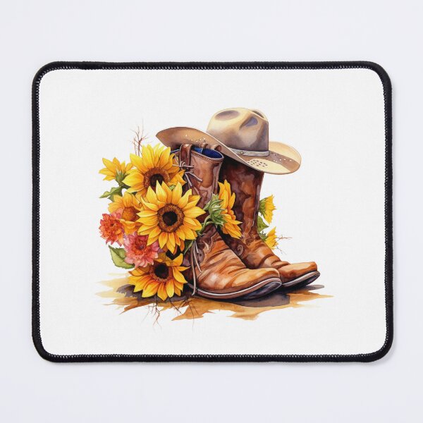 Item preview, Sunflower Cowboy Boots Western Floral Art designed and sold by Krasnovaovaova.