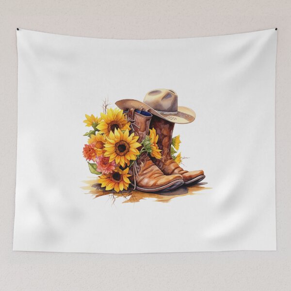 Item preview, Sunflower Cowboy Boots Western Floral Art designed and sold by Krasnovaovaova.