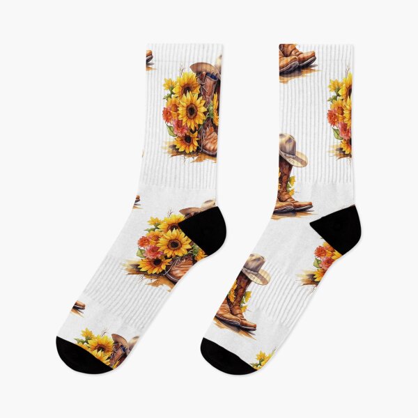 Item preview, Sunflower Cowboy Boots Western Floral Art designed and sold by Krasnovaovaova.
