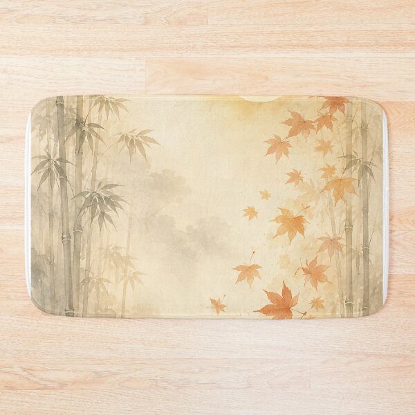 Item preview, Bamboo and Autumn Moonlight Poster | Japanese Maple Bamboo Wall Art designed and sold by LuminaKage.
