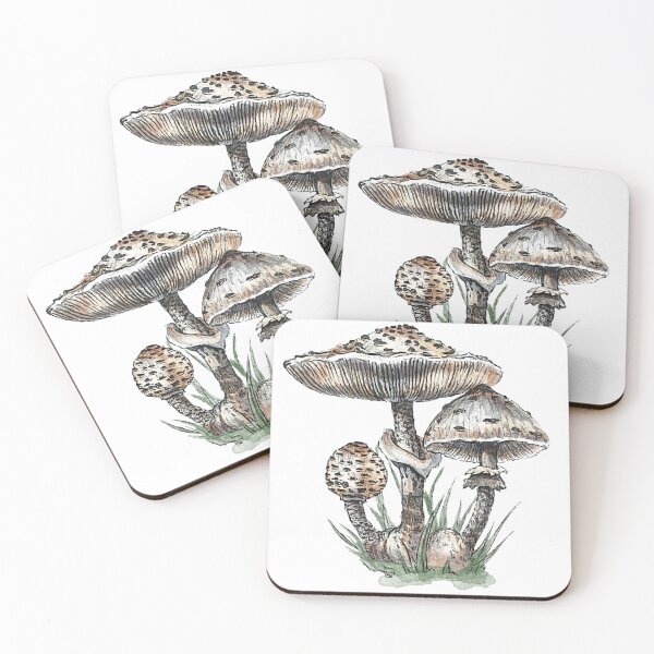 Item preview, Realistic Parasol Mushroom – Pencil and Watercolor Botanical Fungi Art designed and sold by SaskiaFranken.
