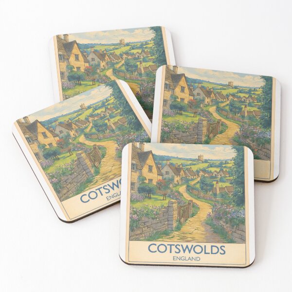 Item preview, The Cotswolds Original Custom Vintage Poster Wall Art Design Gift Pillow Home Soft Furnishing designed and sold by Cool Robot Bro..