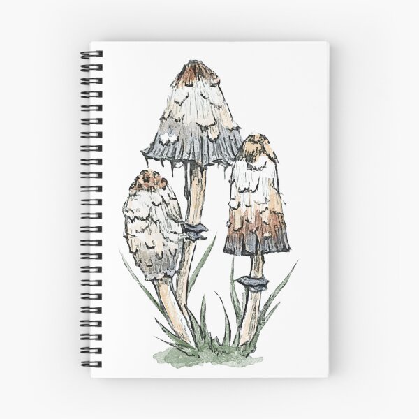 Item preview, Realistic Inky Cap Mushroom – Pencil and Watercolor Botanical Illustration designed and sold by SaskiaFranken.