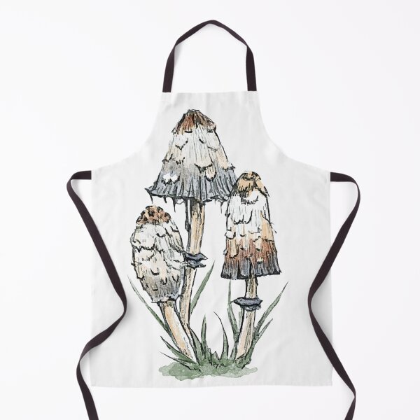 Item preview, Realistic Inky Cap Mushroom – Pencil and Watercolor Botanical Illustration designed and sold by SaskiaFranken.