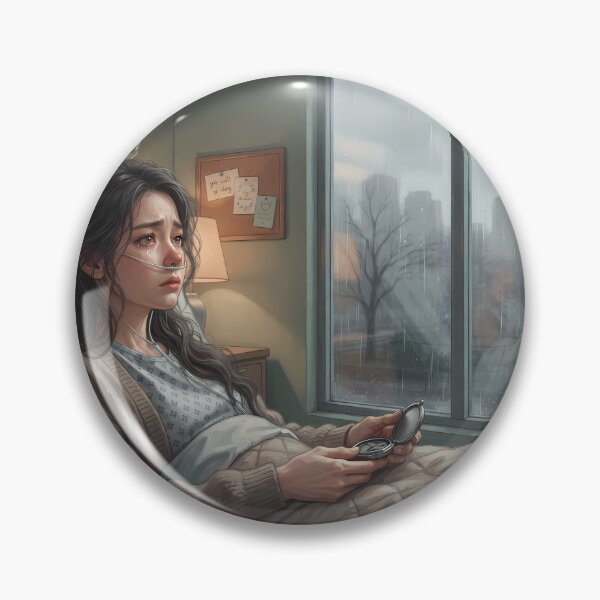Item preview, The Last Leaf and Rainy Winter Window: Moody Hospital Room Aesthetic, Melancholic Lo-Fi  designed and sold by SOOstudio73.